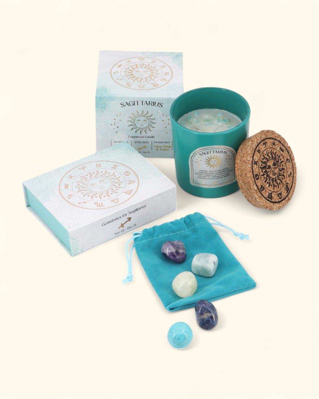 Sagittarius Crystal Candle Set