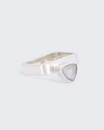 Engraved Moonstone Square Ring