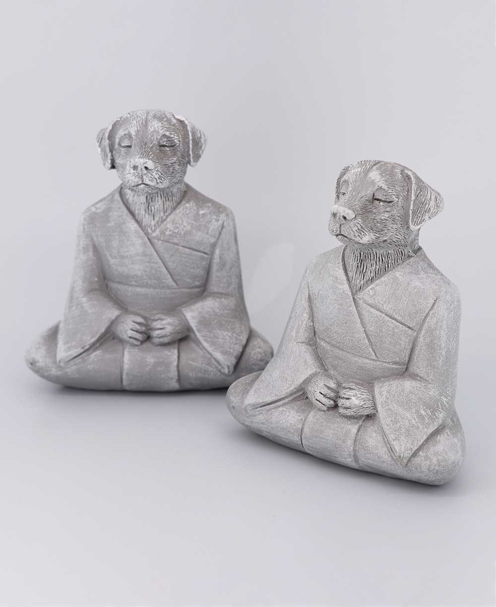 Resin Meditating Dog Statues
