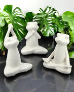 Yoga Frog Ceramic Figurines Set