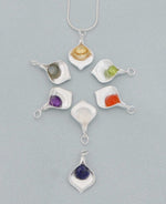 Sterling Gemstone Lotus Petal Pendant