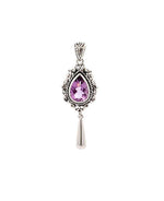 Amethyst Teardrop Silver Pendant