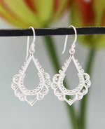 Sterling Silver Lotus Earrings