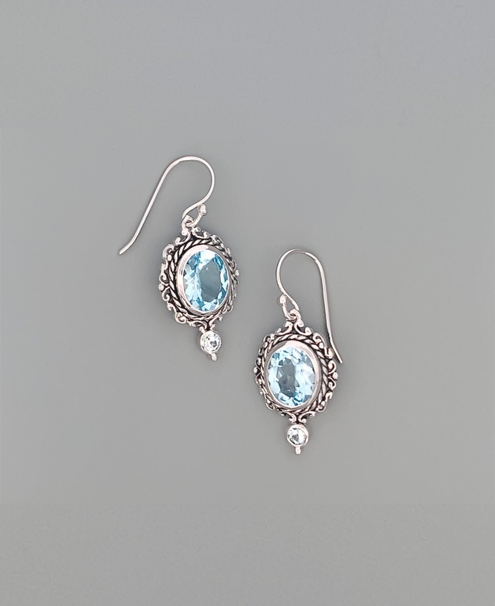 Blue Topaz Silver Earrings