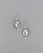 Blue Topaz Silver Earrings