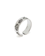 Sterling Silver Engraved Lotus Ring