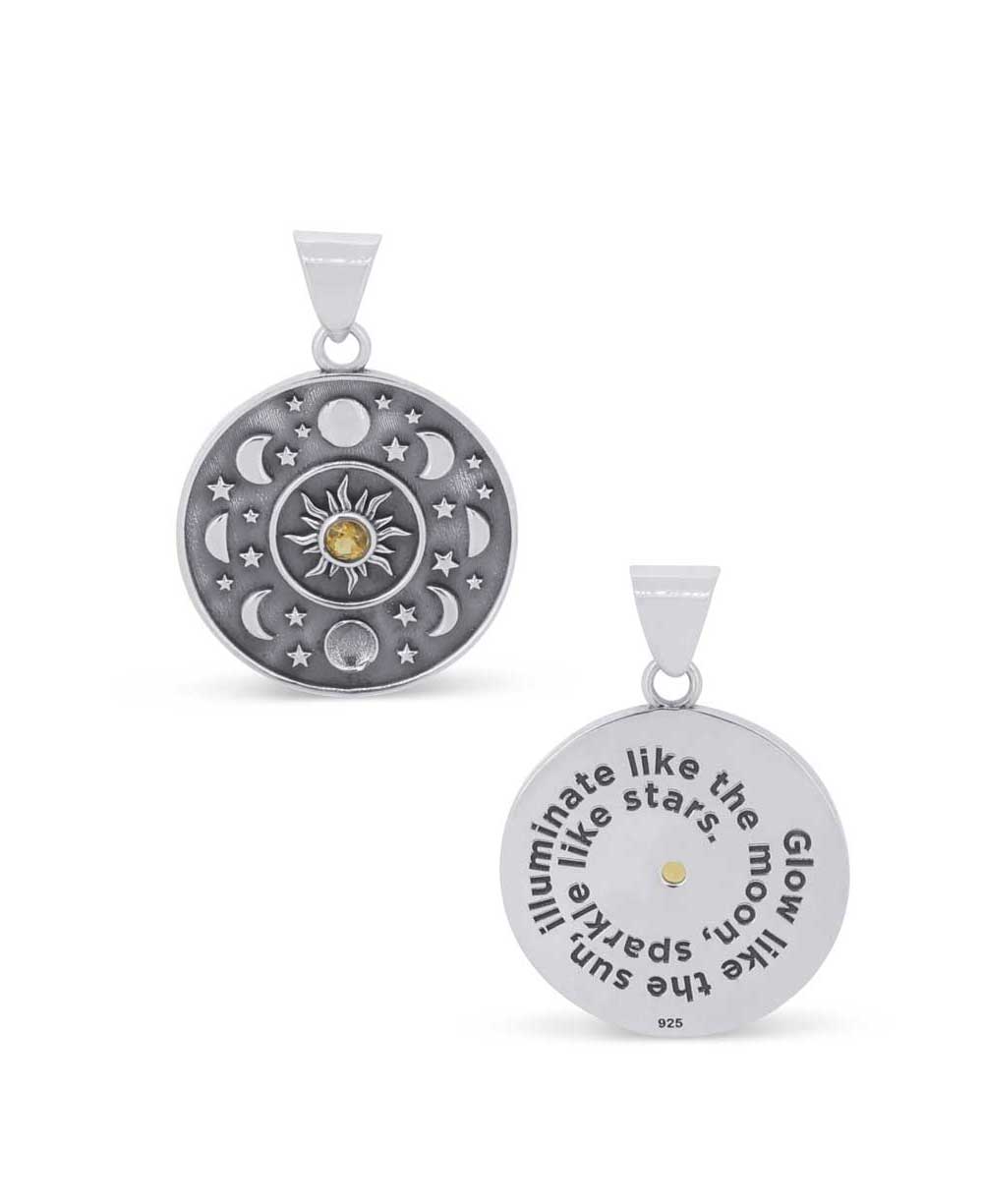 Citrine Sun Moon Pendant