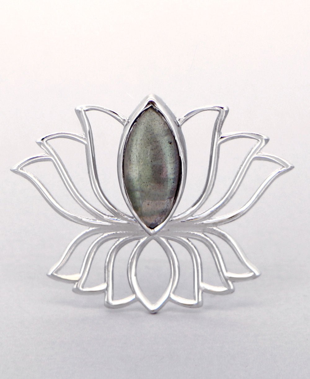 Sterling Silver Labradorite Lotus Pendant