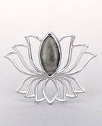 Sterling Silver Labradorite Lotus Pendant