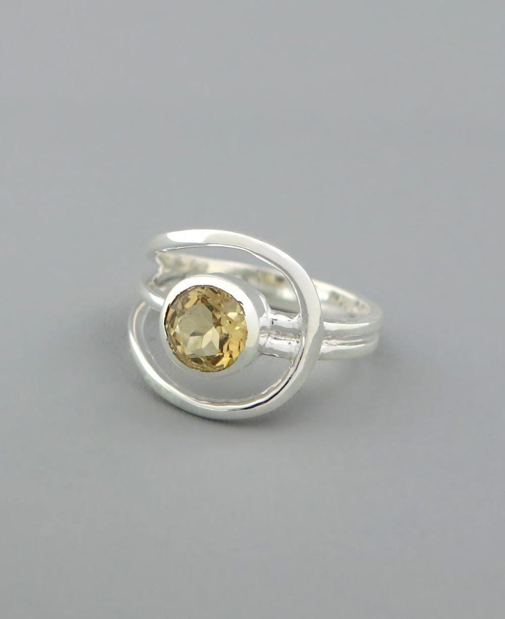 Citrine Sterling Silver Loop Ring