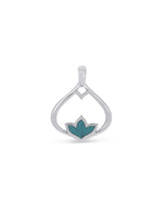 Sterling Silver Lotus Turquoise Pendant