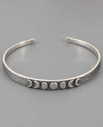 Silver Moon Phase Cuff Bracelet