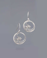 Sterling Silver Lotus Drop Earrings