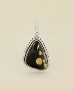 Sterling Silver Peanut Wood Pendant