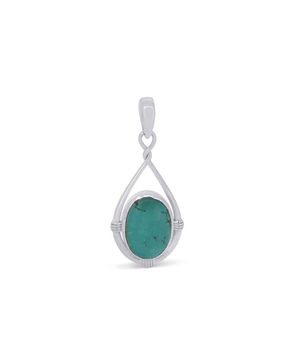 Sterling Silver Tibetan Turquoise Pendant