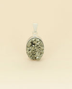 Pyrite Cluster Silver Pendant