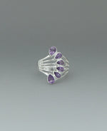 Amethyst Teardrop Silver Ring