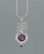 Sterling Silver Unalome Amethyst Pendant