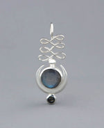 Silver Unalome Moon Labradorite Pendant