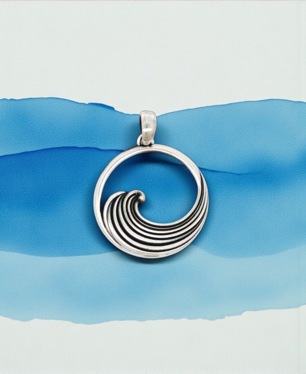 Silver Waveform Vintage Pendant