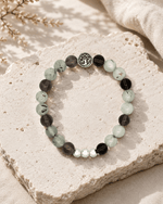 Smoky Quartz Prehnite Gemstone Bracelet