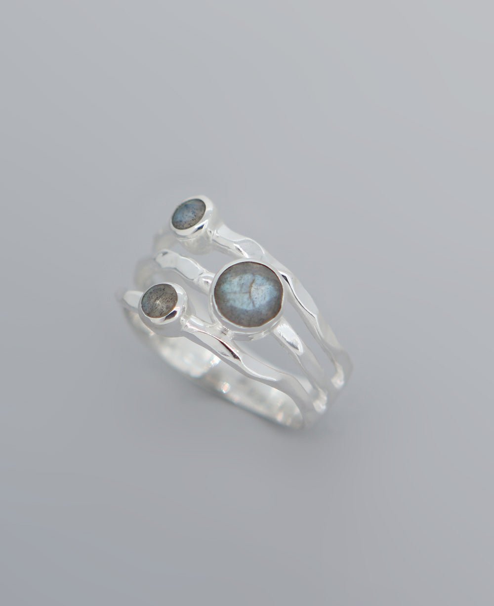 Labradorite Triple Stone Ring