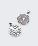 Silver Labyrinth Meditation Pendant