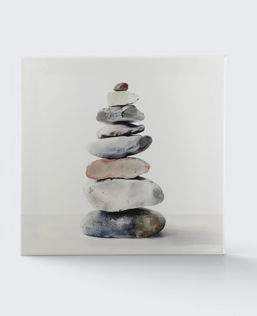 Watercolor Zen Cairn Canvas