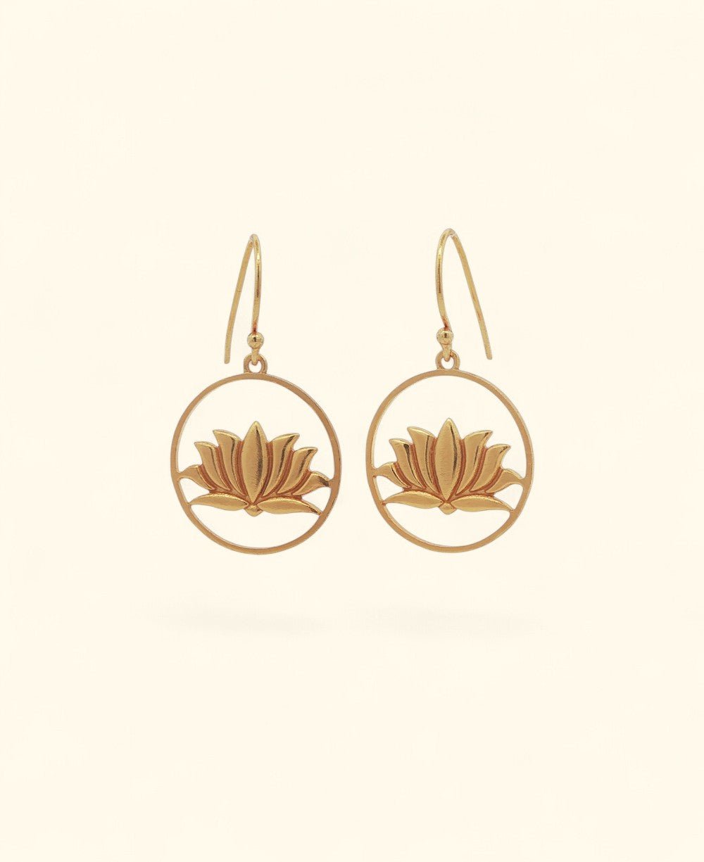 Gold Plated Lotus Earrings