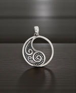 Yin Yang Silver Spiral Pendant