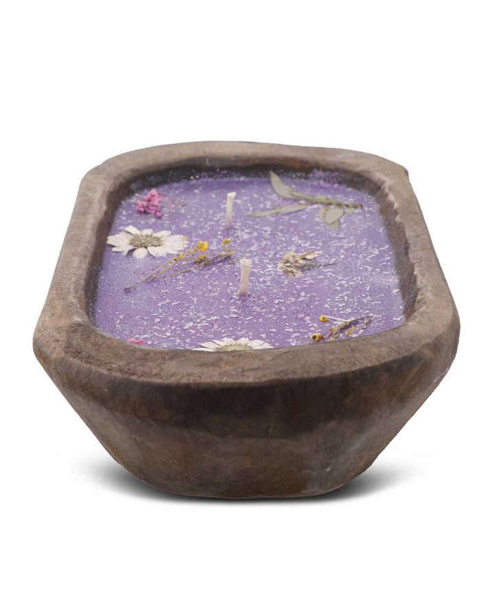 Purple Floral Scented Candle - Candles