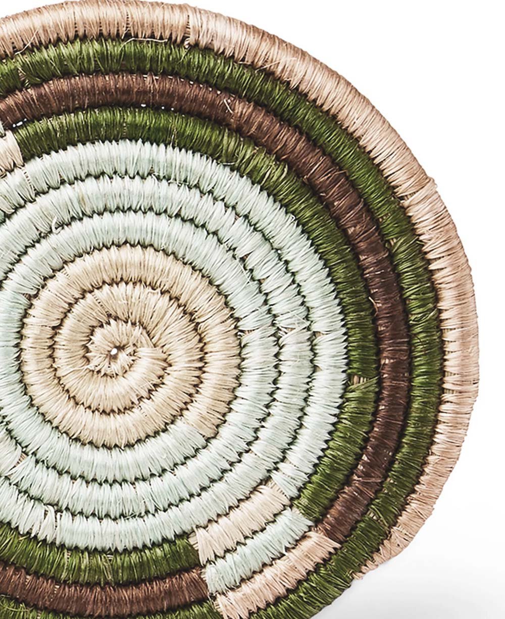 Raffia and Sweetgrass Fibers Table Coasters, Set of 4, Uganda - Coasters