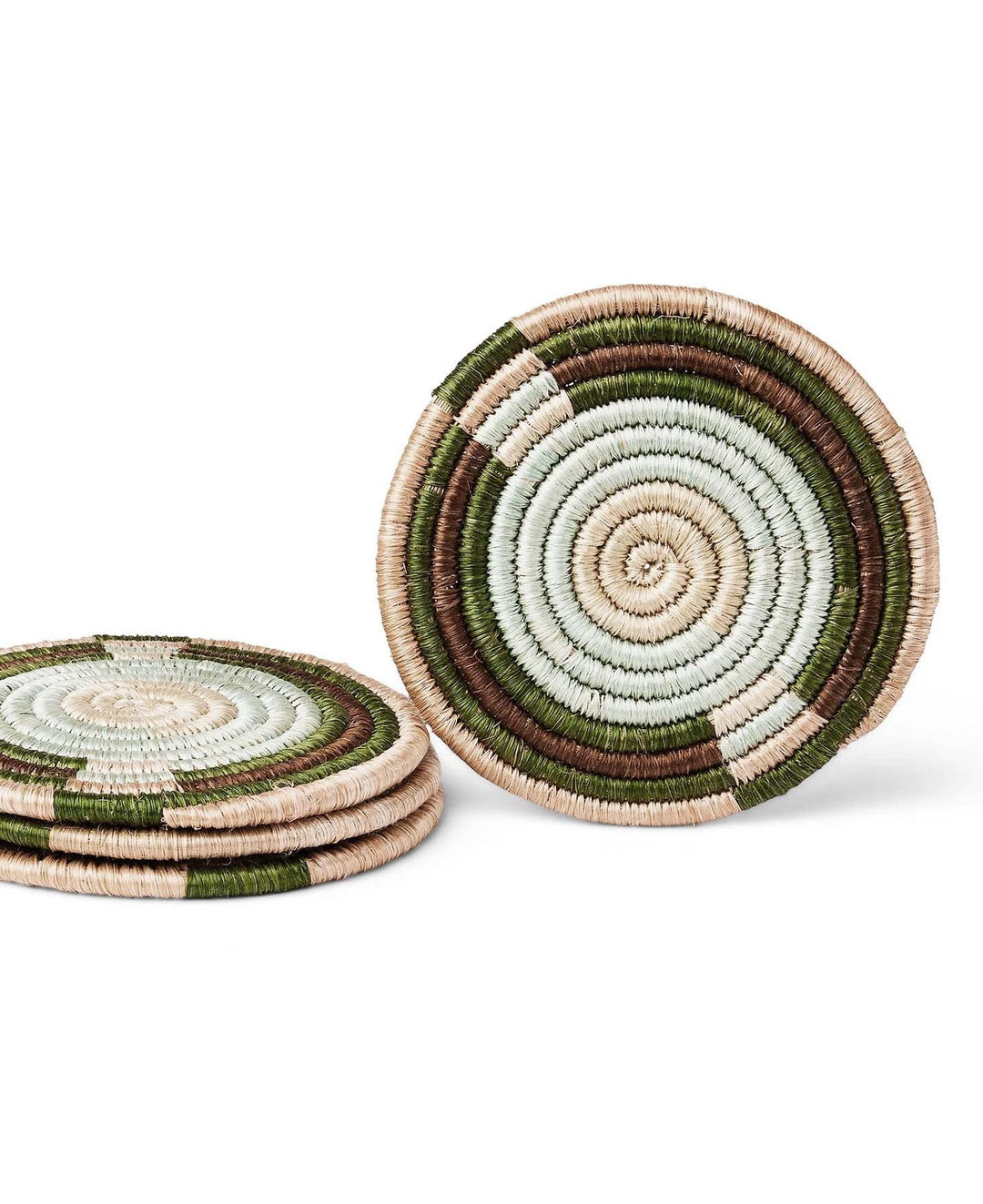 Raffia and Sweetgrass Fibers Table Coasters, Set of 4, Uganda - Coasters