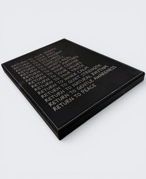 “Return To” Wall Plaque – Inspirational Vegan Leather Hanging (12x9") - Posters, Prints, & Visual Artwork