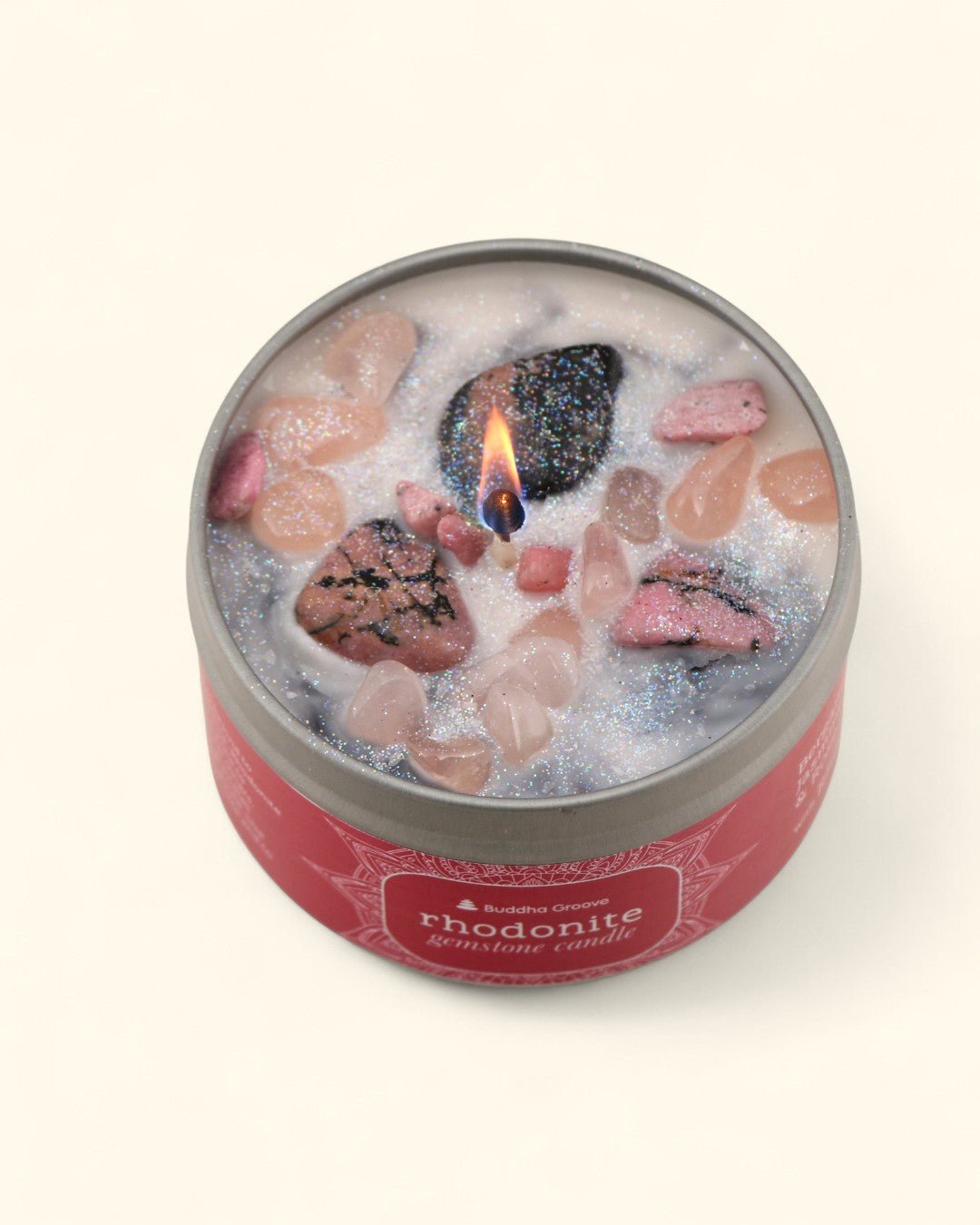 Rhodonite Healing Crystal Gemstone Candles, USA - Candles