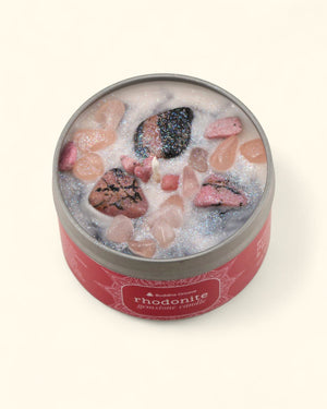 Rhodonite Healing Crystal Gemstone Candles, USA - Candles
