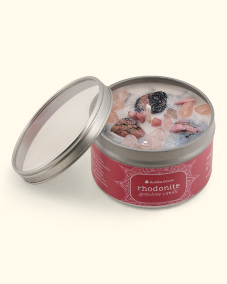 Rhodonite Healing Crystal Gemstone Candles, USA - Candles
