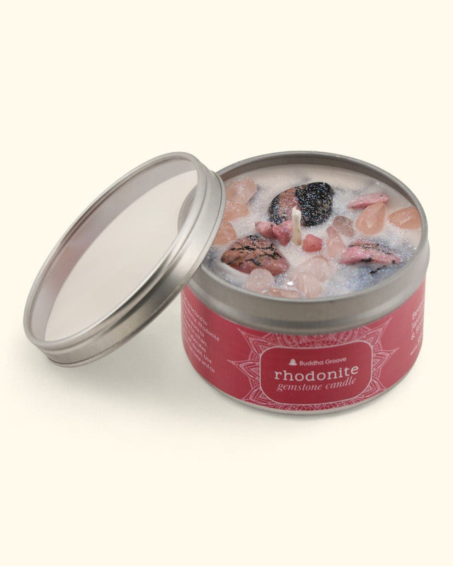 Rhodonite Healing Crystal Gemstone Candles, USA - Candles