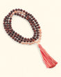 Rosewood and Peach Moonstone 108 Beads Meditation Mala, Knotted - Prayer Beads