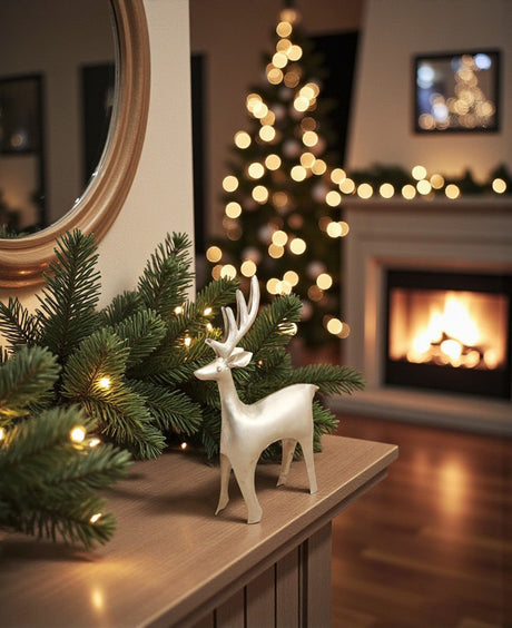 Rustic Finish Hand - Crafted Wrought Iron Reindeer - Accents