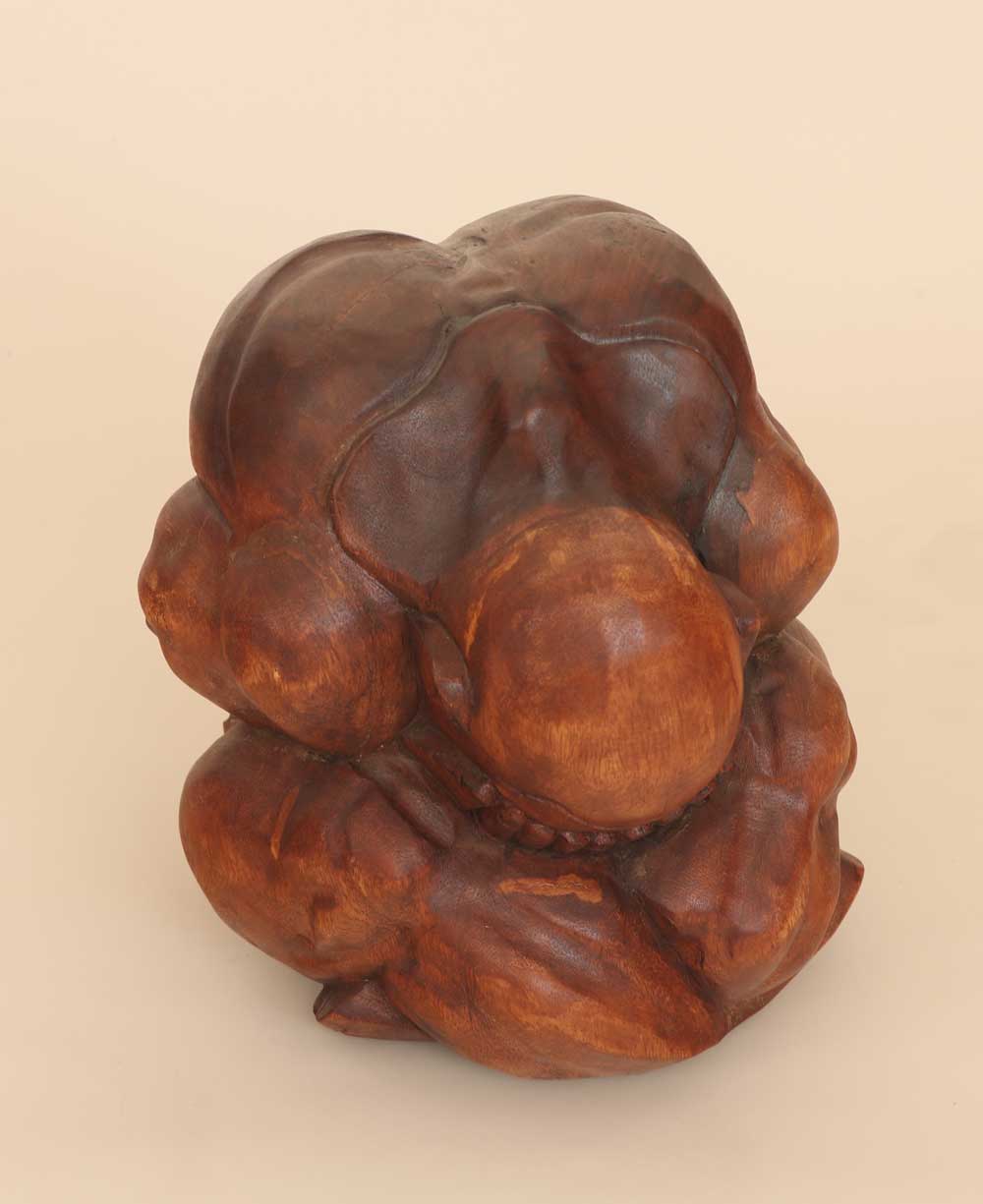 Rustic Finish Handcarved Weeping Buddha Statue - Sculptures & Statues