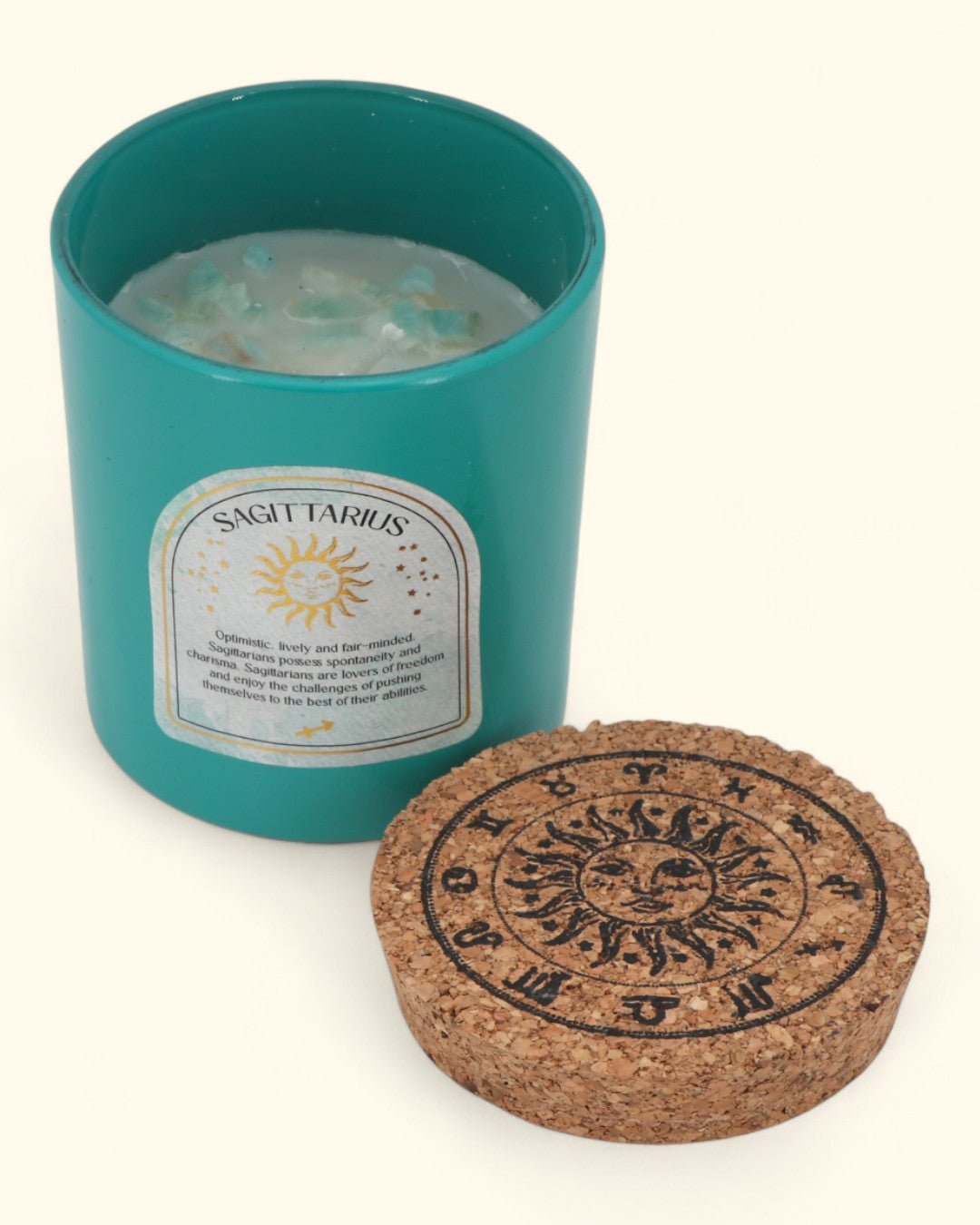 Sagittarius Zodiac Candle & Crystal Tumblestone Set - Candles