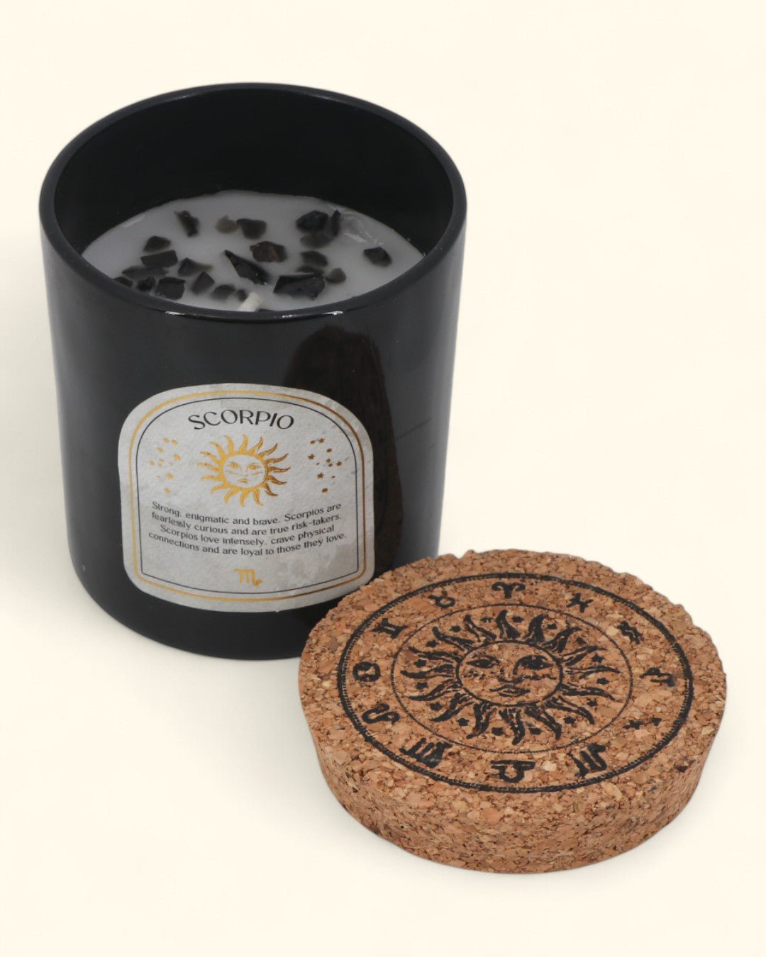 Scorpio Zodiac Candle & Crystal Tumblestone Set - Candles