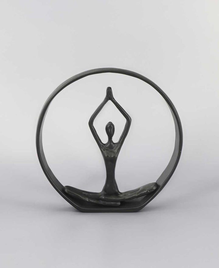 Seated Mountain Pose Yoga Iron Compact Sculpture - Sculptures & Statues