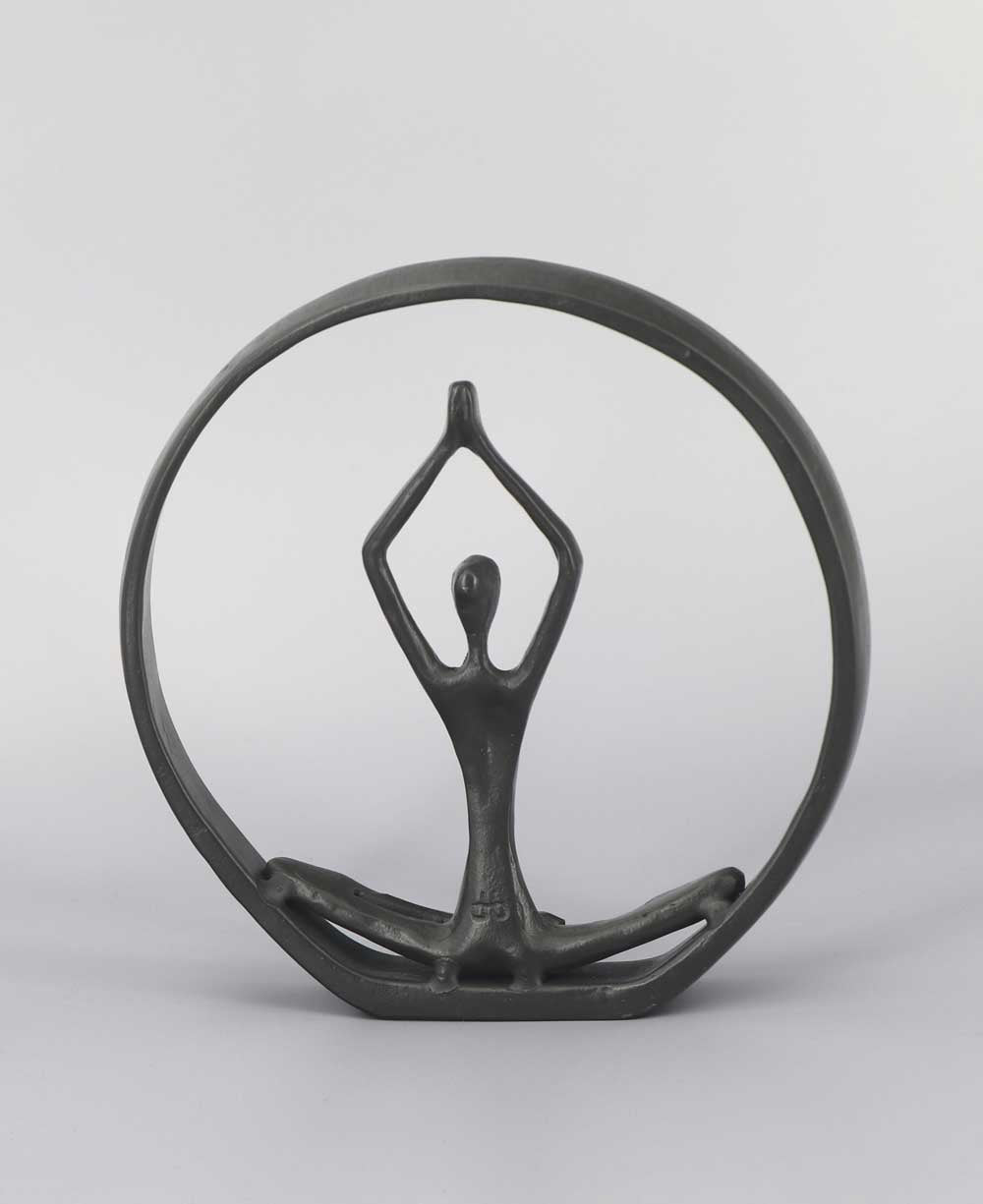 Seated Mountain Pose Yoga Iron Compact Sculpture - Sculptures & Statues