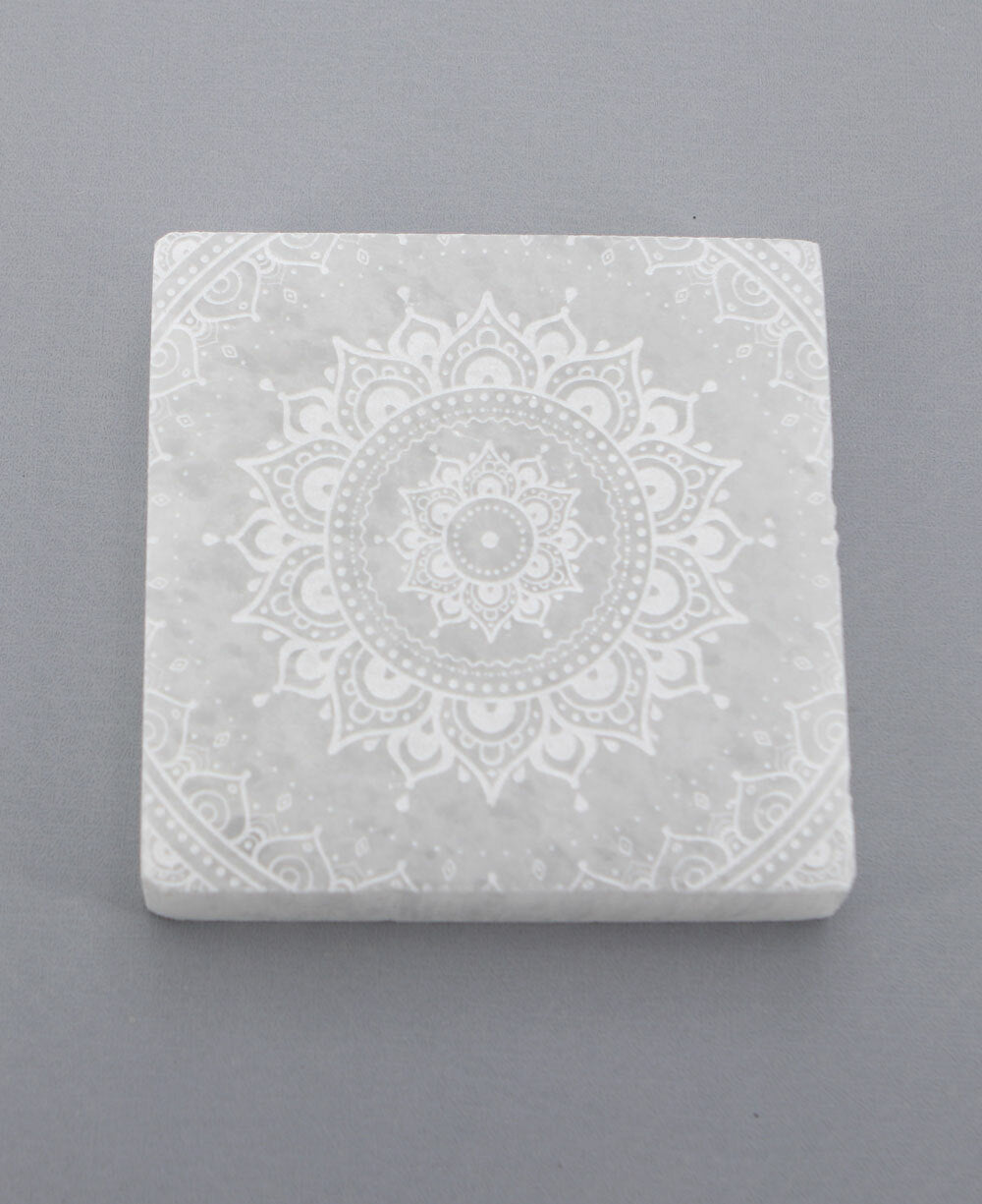 Selenite Energy Cleansing Plate with Mandala Design - New