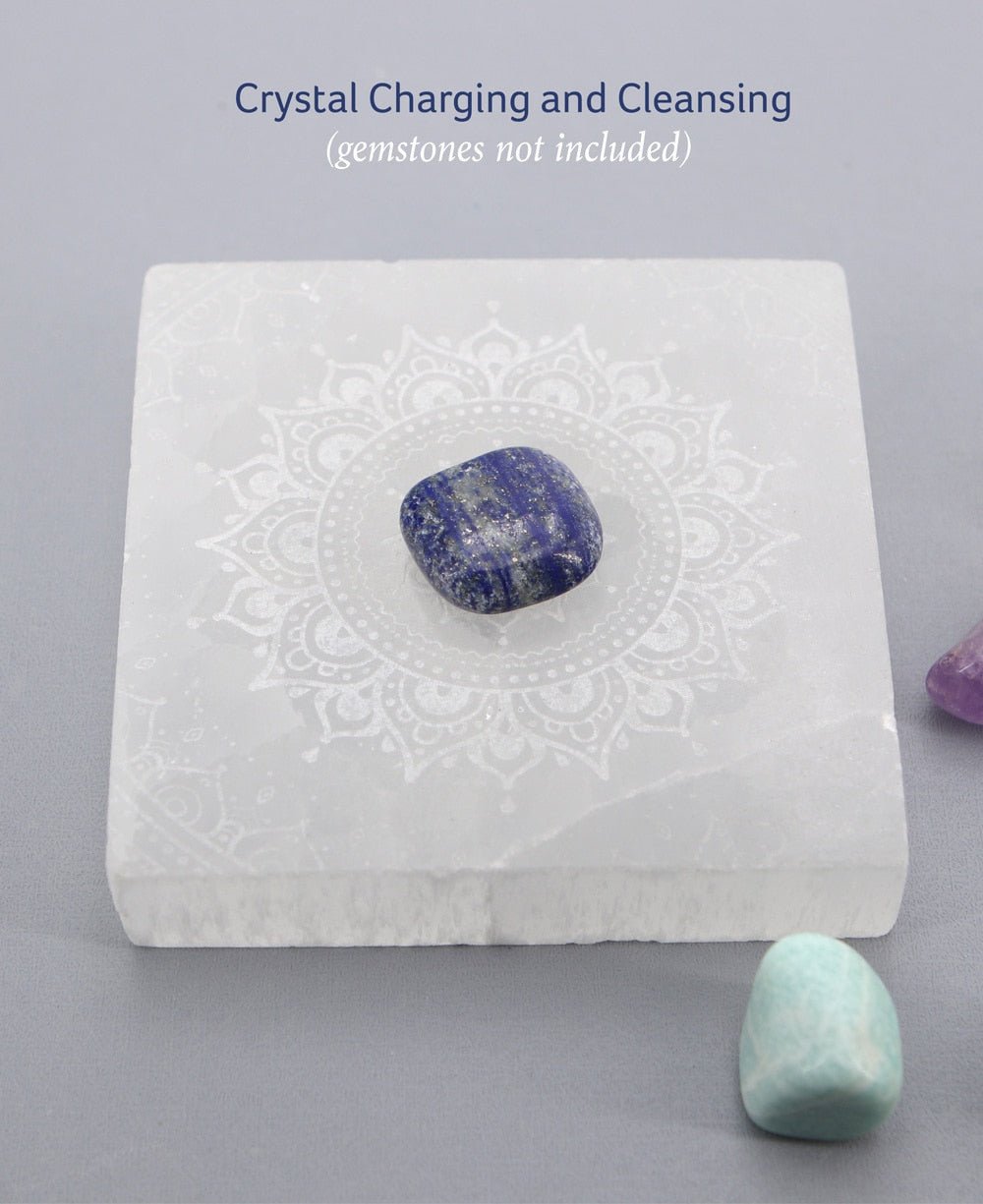 Selenite Energy Cleansing Plate with Mandala Design - New