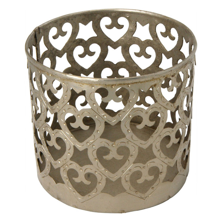 Set of 2 Heart Candle Holders – Wrought Iron - 