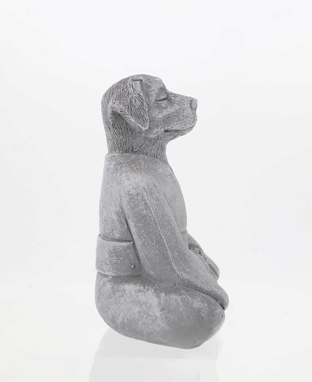 Set of 2 Tranquil Resin Meditating Dog Statues - Sculptures & Statues