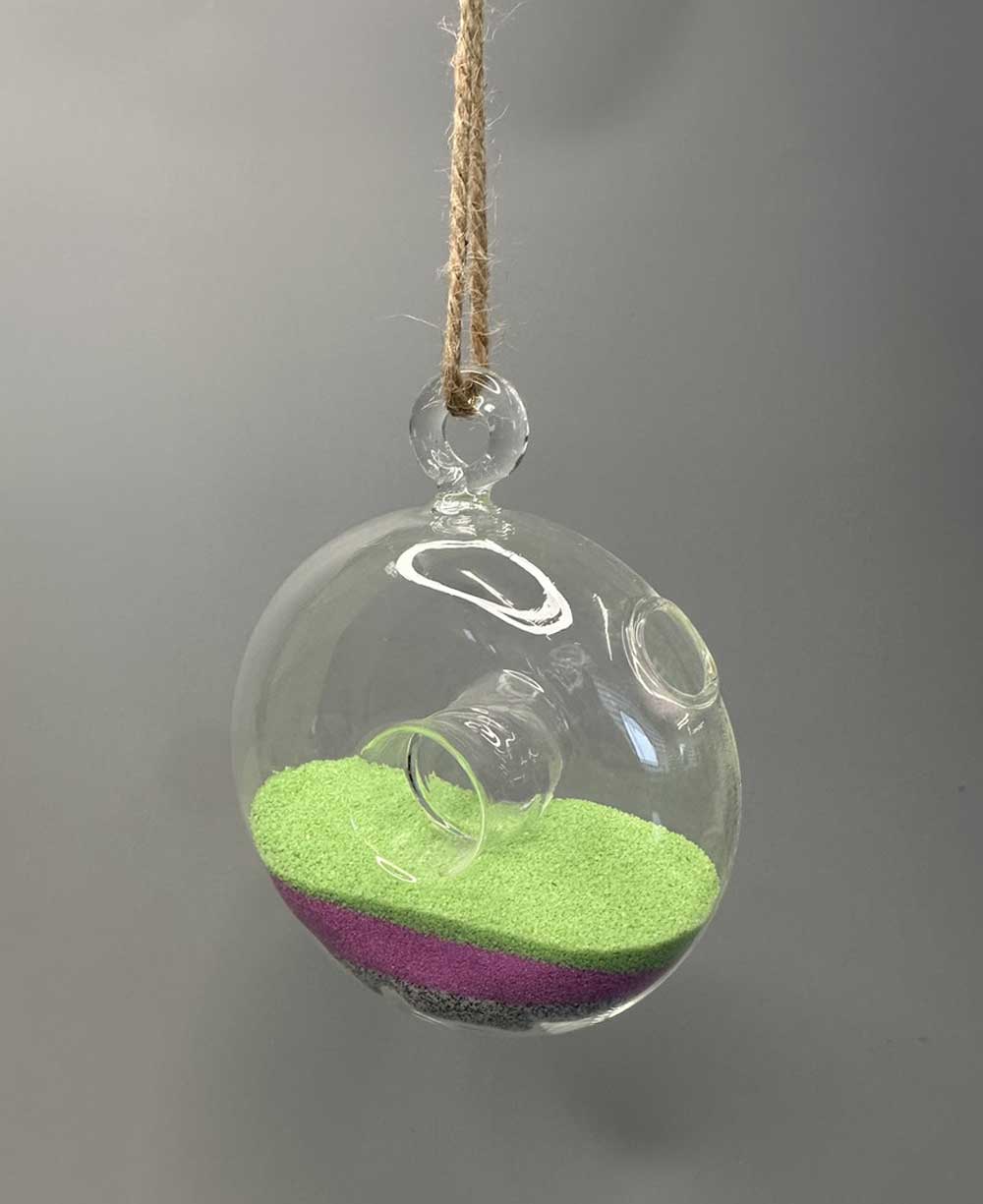 Set of 3 Hanging Glass Donut Vases - Vases